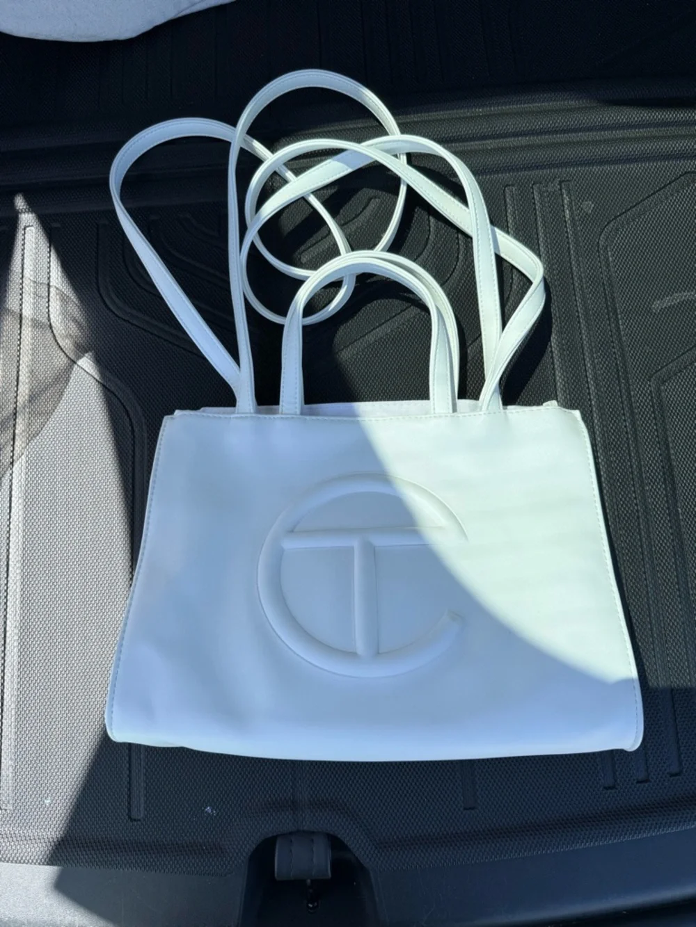 TELFAR White Middle Shopper Tote Bag